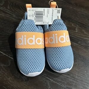 Adidas Toddler Lite Racer Sneakers in Blue and Orange